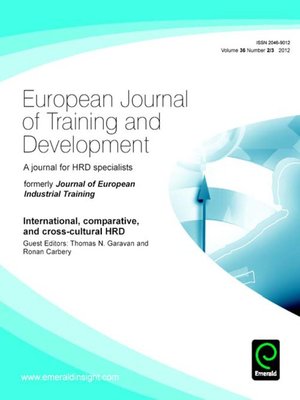 cover image of European Journal of Training and Development, Volume 36, Issues 2 & 3